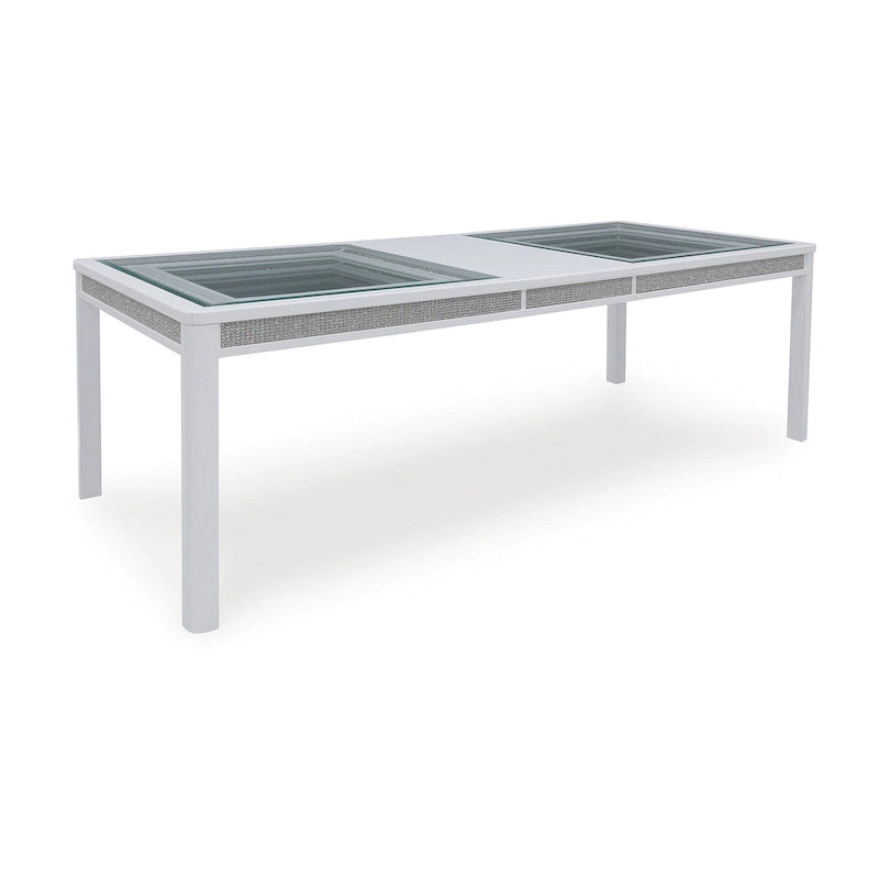 Wit/groen rechthoekig uitschuifbaar eetblad - 42W x 96D x 30H