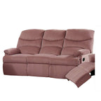 Sofa z manualną funkcją rozkładania, welur w kolorze pudrowego różu, lite drewno, 73 cale