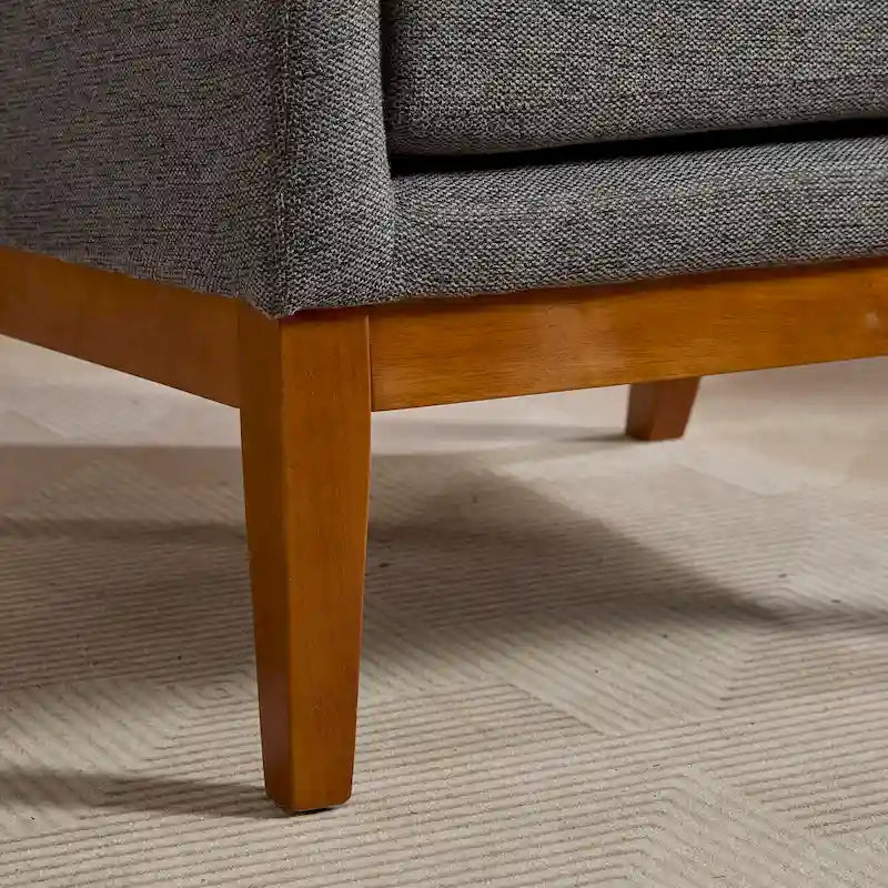 Fauteuil à dossier haut rembourré de 26.18 avec pieds en bois