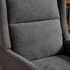 Fauteuil à dossier haut rembourré de 26.18 avec pieds en bois