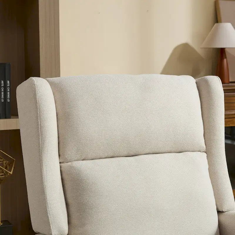 Fauteuil à dossier haut rembourré de 26.18 avec pieds en bois