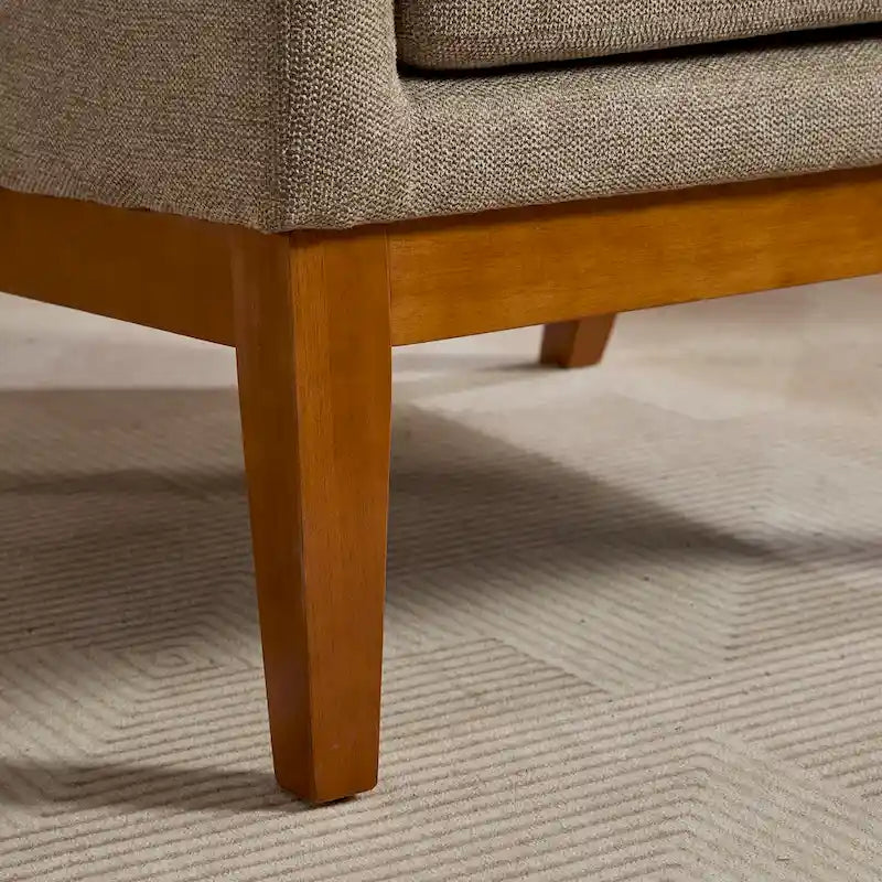 Fauteuil à dossier haut rembourré de 26.18 avec pieds en bois
