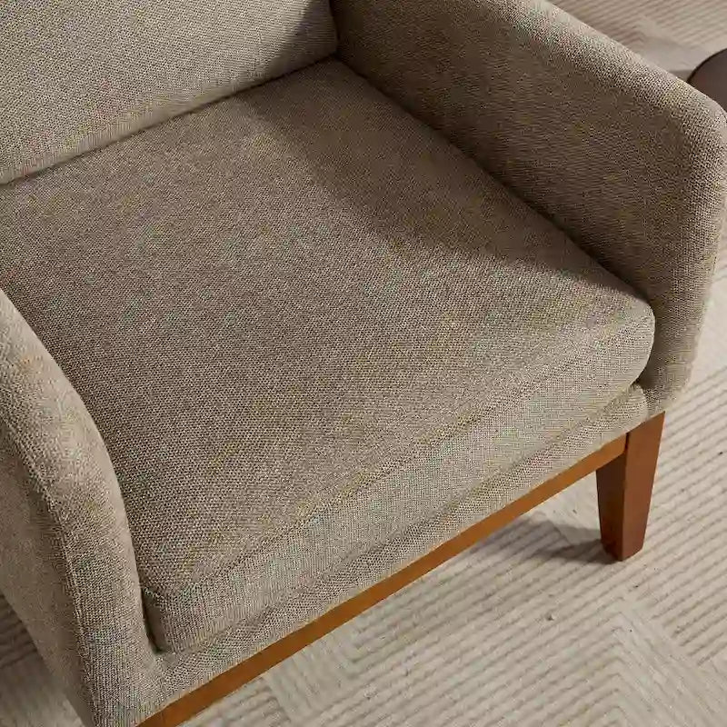 Fauteuil à dossier haut rembourré de 26.18 avec pieds en bois