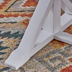 Mesa tradicional de estilo rústico de madera de acacia con patas - marrón oscuro + blanco