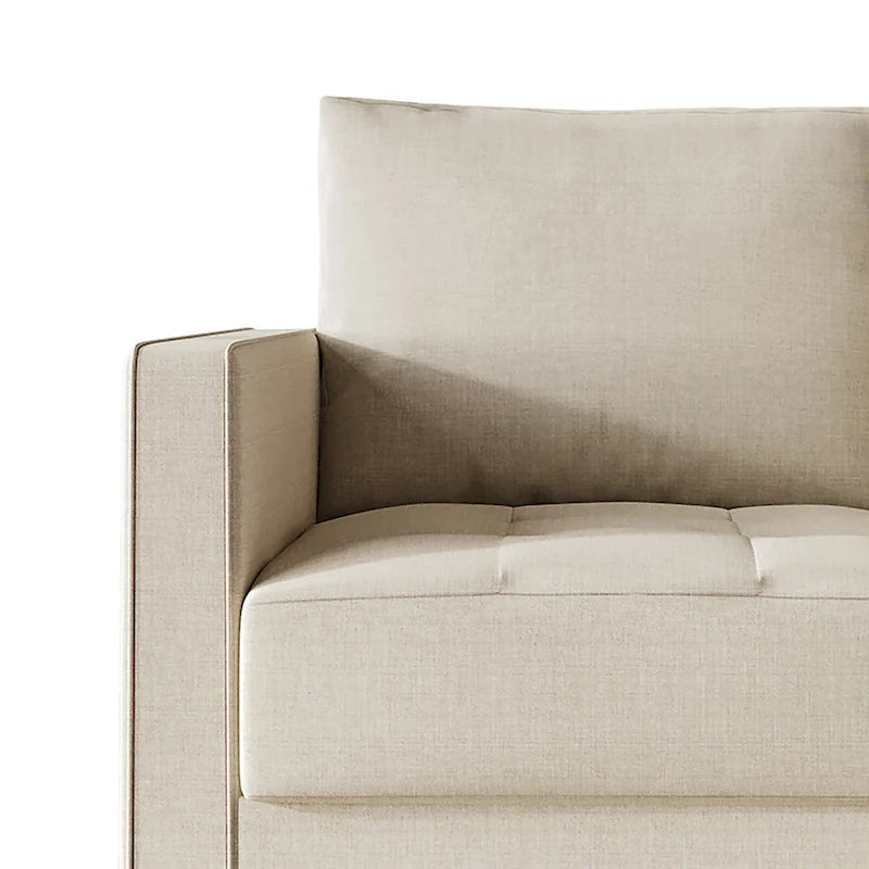 Zeitgemäßes minimalistisches Sofa mit Leinenbezug