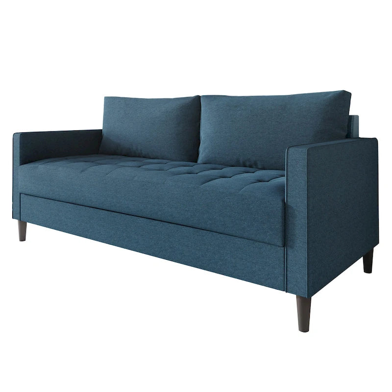 Zeitgemäßes minimalistisches Sofa mit Leinenbezug