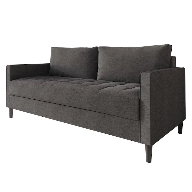 Zeitgemäßes minimalistisches Sofa mit Leinenbezug