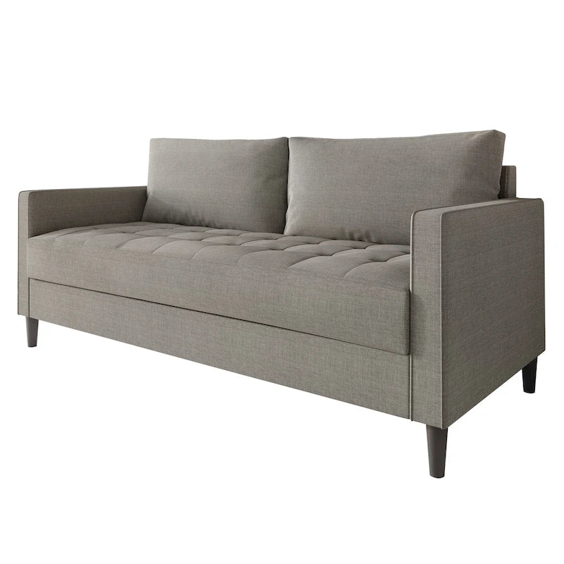Zeitgemäßes minimalistisches Sofa mit Leinenbezug