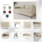 Zeitgemäßes minimalistisches Sofa mit Leinenbezug