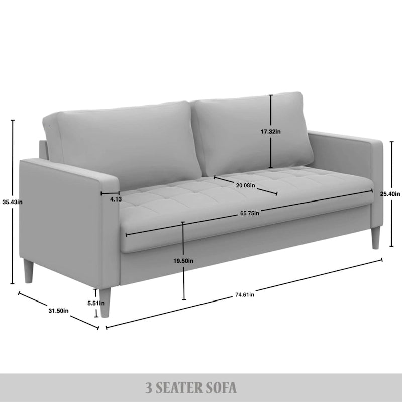 Zeitgemäßes minimalistisches Sofa mit Leinenbezug