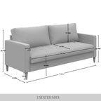 Zeitgemäßes minimalistisches Sofa mit Leinenbezug