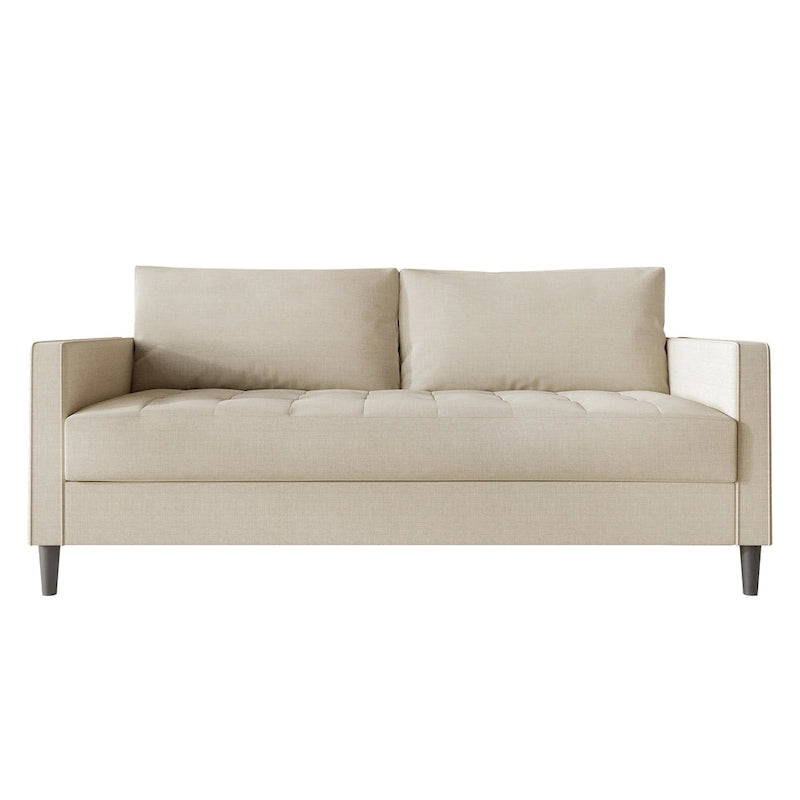 Zeitgemäßes minimalistisches Sofa mit Leinenbezug
