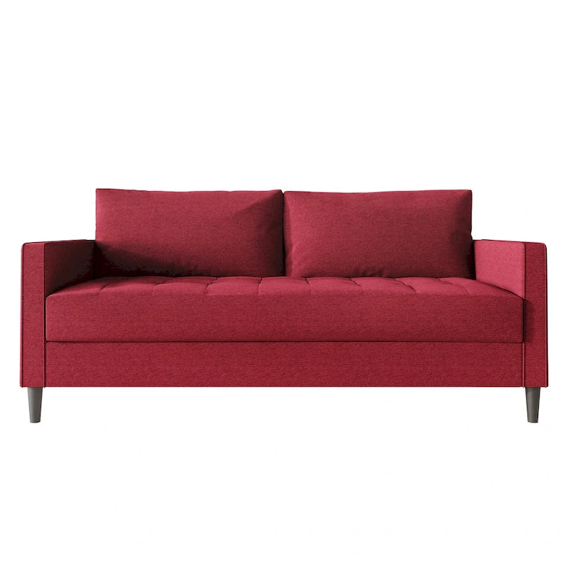 Zeitgemäßes minimalistisches Sofa mit Leinenbezug