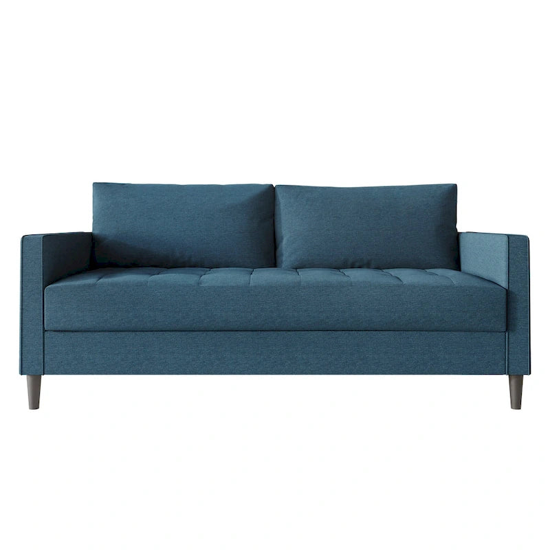 Zeitgemäßes minimalistisches Sofa mit Leinenbezug