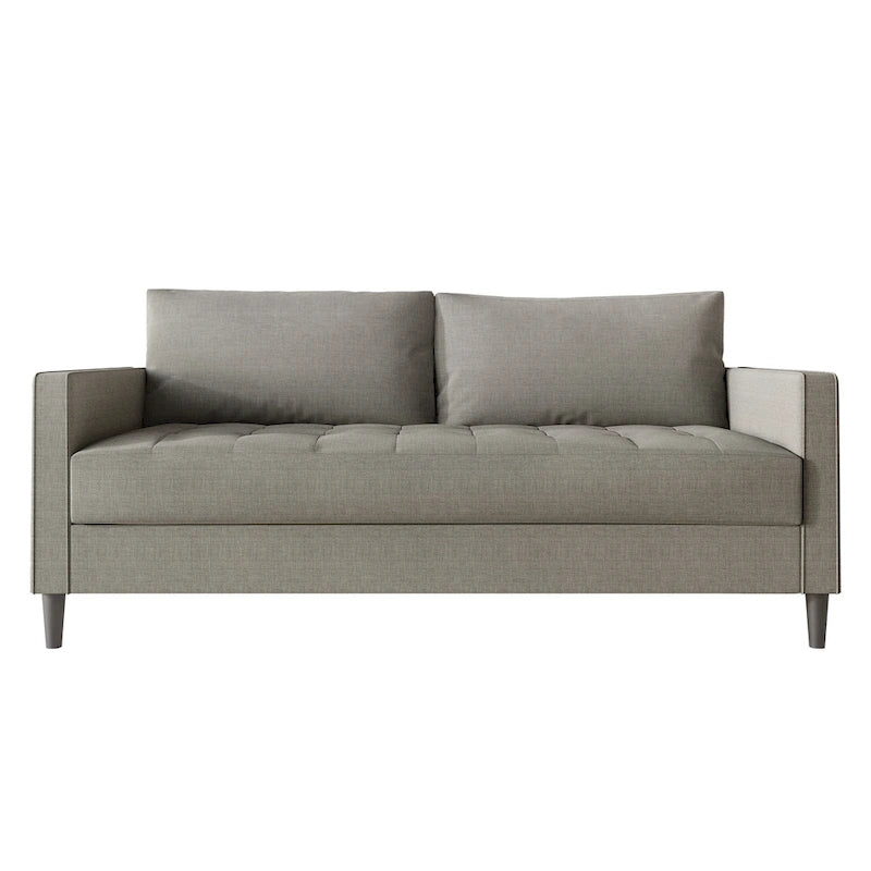 Zeitgemäßes minimalistisches Sofa mit Leinenbezug