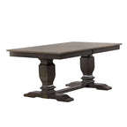 Double Transitional Base Dining Table In Antique Grey