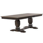 Double Transitional Base Dining Table In Antique Grey