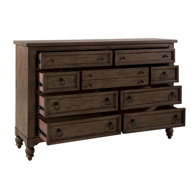 Farmhouse-Kommode in Dusty Taupe mit 9 Schubladen