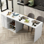 Island Kitchen Table Dining Table with Storage and Dining Function - 82.7W