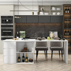Island Kitchen Table Dining Table with Storage and Dining Function - 82.7W