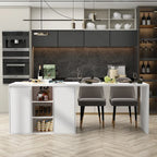 Island Kitchen Table Dining Table with Storage and Dining Function - 82.7W