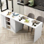 Island Kitchen Table Dining Table with Storage and Dining Function - 82.7W