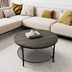 Runder industrieller Couchtisch mit Rollen