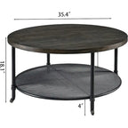Runder industrieller Couchtisch mit Rollen