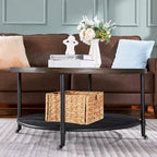 Runder industrieller Couchtisch mit Rollen