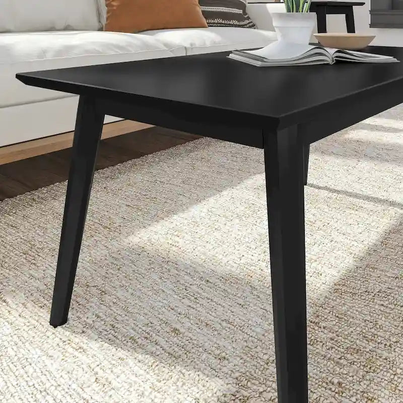 Rechteckiger Mid-Century-Couchtisch mit Kiefernholzbeinen - 40