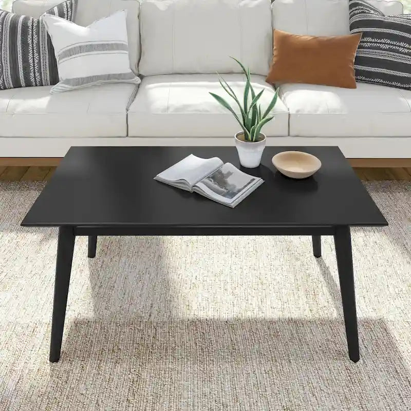 Rechteckiger Mid-Century-Couchtisch mit Kiefernholzbeinen - 40