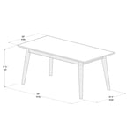 Mesa de centro rectangular moderna de mediados de siglo con patas de pino - 40