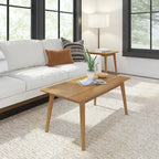 Mesa de centro rectangular moderna de mediados de siglo con patas de pino - 40