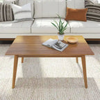 Mesa de centro rectangular moderna de mediados de siglo con patas de pino - 40