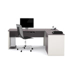 Bestar Connexion L-desk with Oversized Pedestal