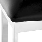 30 inch zwarte barkruk van roestvrij staal met kruisrug - 17.5 x 18.8 x 39 - 18Wx19Dx39H