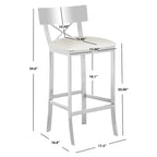 30 inch zwarte barkruk van roestvrij staal met kruisrug - 17.5 x 18.8 x 39 - 18Wx19Dx39H