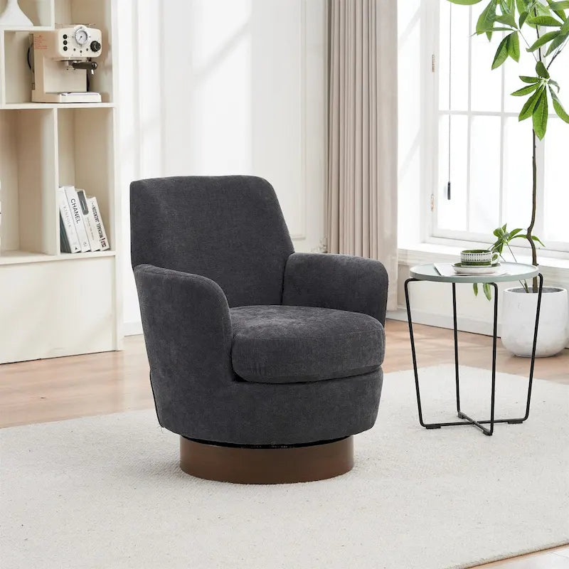 Drehbarer Sessel aus Polyester mit Edelstahlbasis