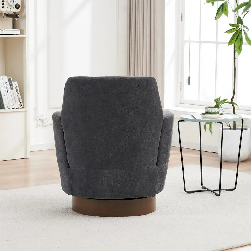 Drehbarer Sessel aus Polyester mit Edelstahlbasis