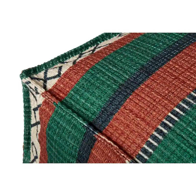 Gestreiftes Boho-Bodenkissen aus Polyester mit Reißverschluss