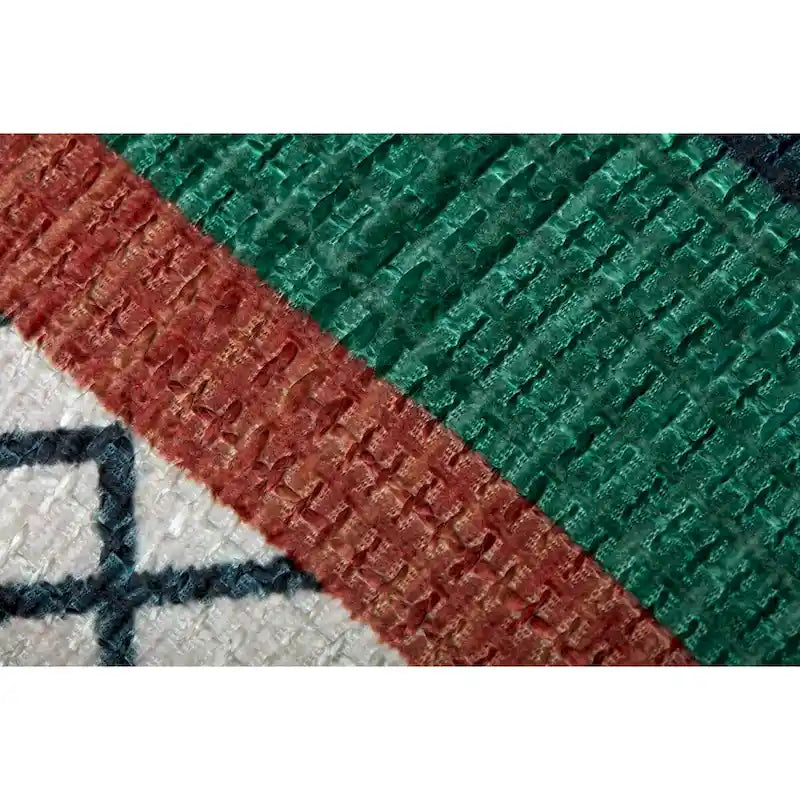 Gestreiftes Boho-Bodenkissen aus Polyester mit Reißverschluss