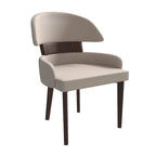 Ledersessel mit gebogener Rückenlehne aus Kautschukholz für das Esszimmer