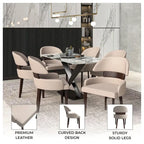 Ledersessel mit gebogener Rückenlehne aus Kautschukholz für das Esszimmer