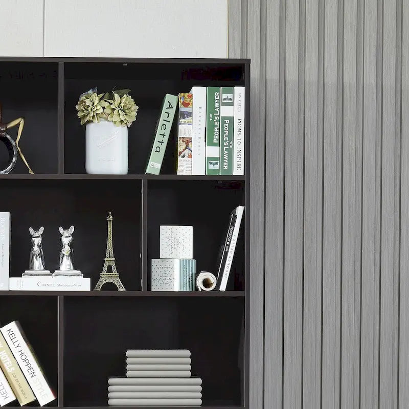 Bücherregal aus MDF mit Türen und offenen Regalböden