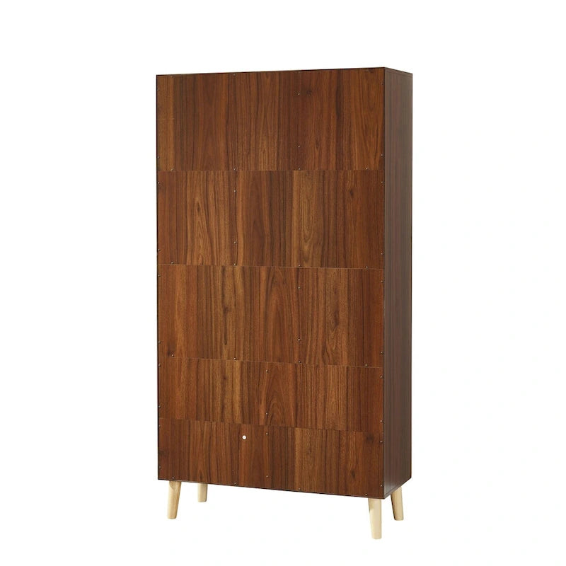 Librero de MDF con puertas y estantes abiertos