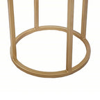18-Zoll-Akzent-Beistelltisch, 3-stufiges Design, weiße Achatplatte, goldfarbener Eisenfuß