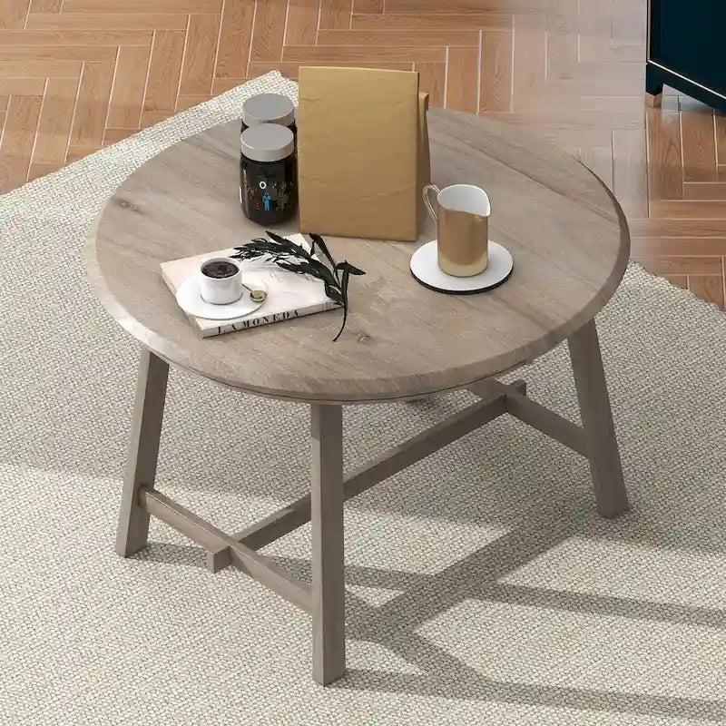Ronde uitschuifbare retrohouten eettafel voor de eetkamer