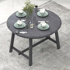Ronde uitschuifbare retrohouten eettafel voor de eetkamer