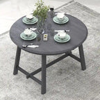 Ronde uitschuifbare retrohouten eettafel voor de eetkamer