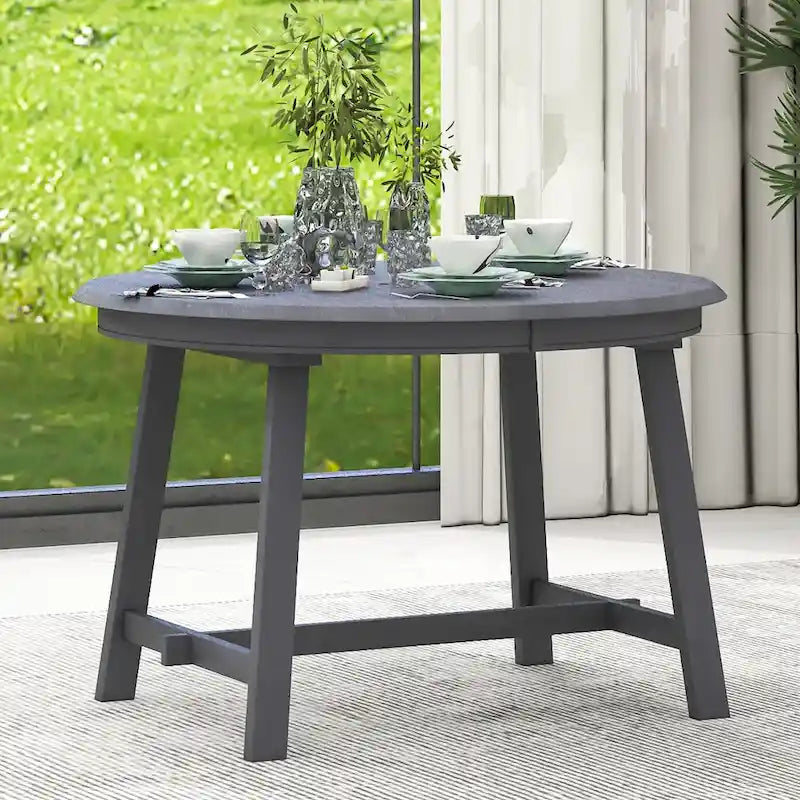 Ronde uitschuifbare retrohouten eettafel voor de eetkamer